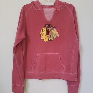 NHL Chicago Blackhawks Red Hoodie Mens L Newbury Collection Old Time.Hockey